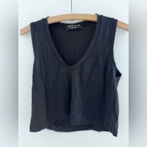 Shan black v neck crop top